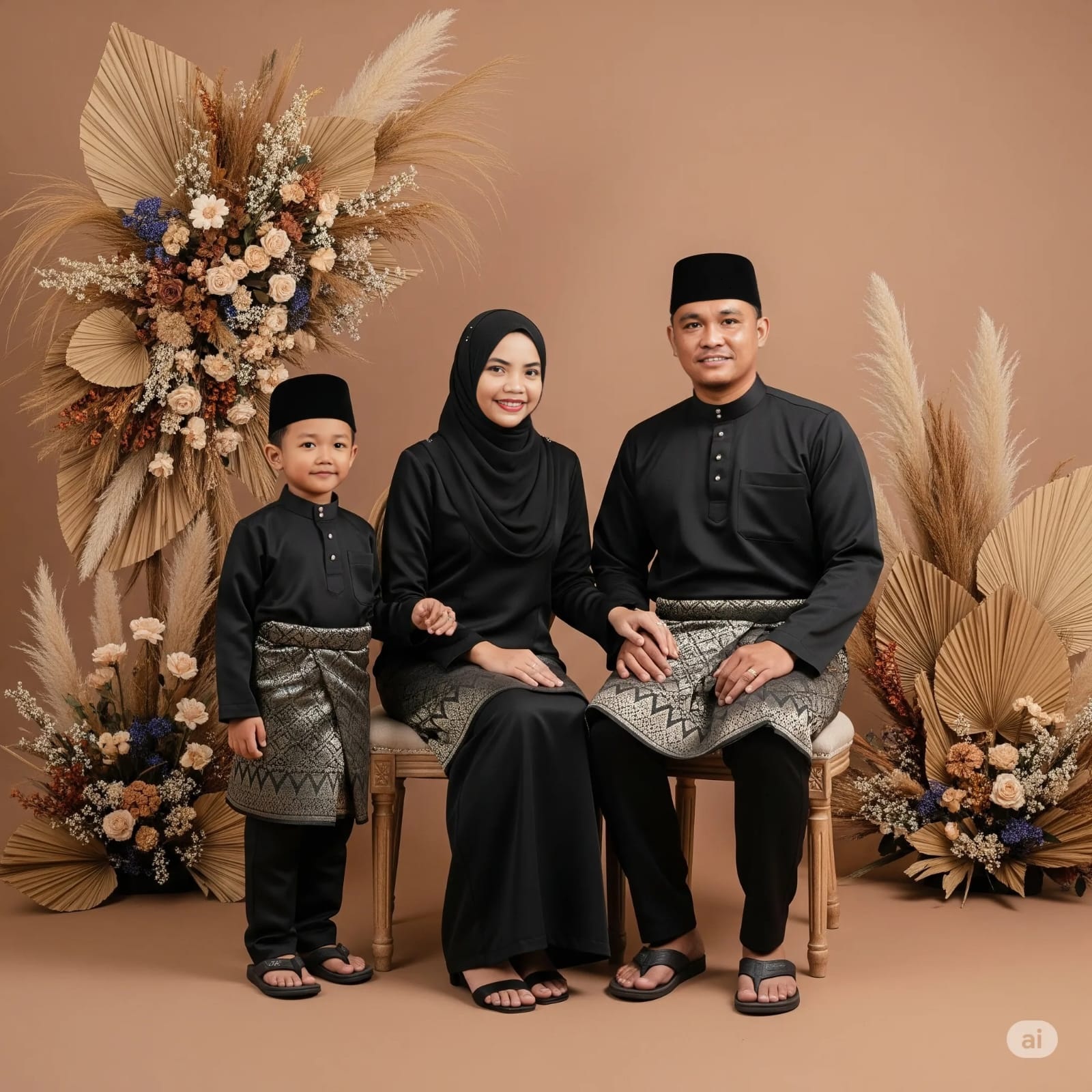 Keluarga seragam hitam