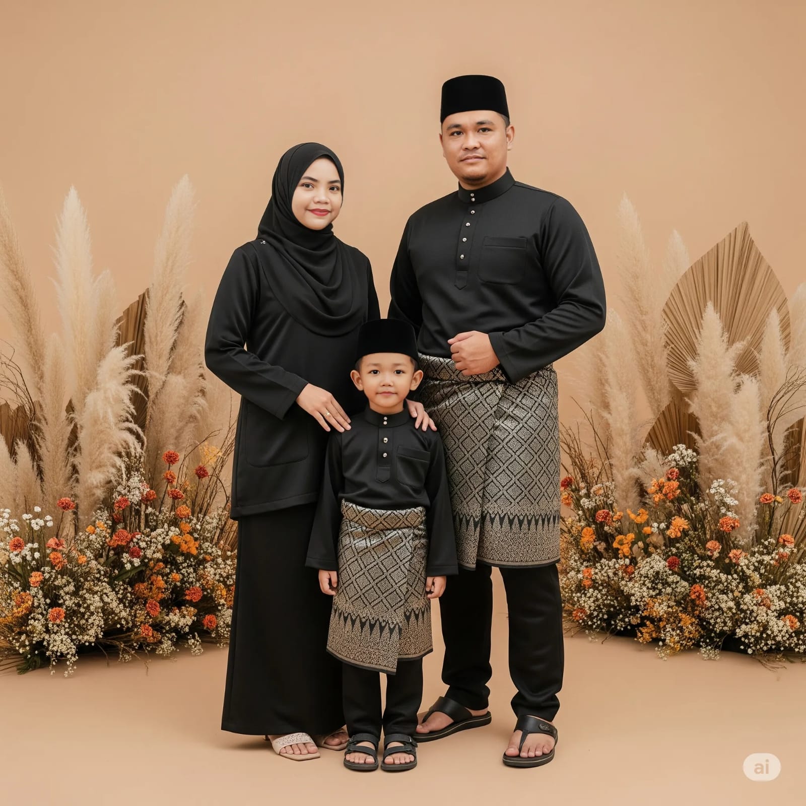 Keluarga seragam hitam